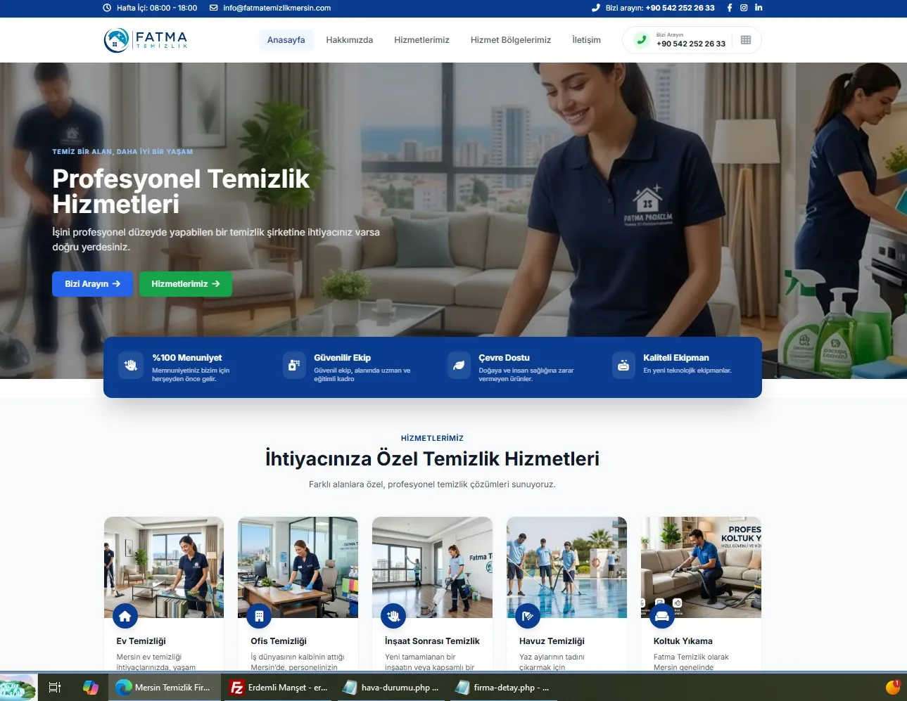 Temizlik Firma Sitesi - Hazır Web Sitesi Tasarımı