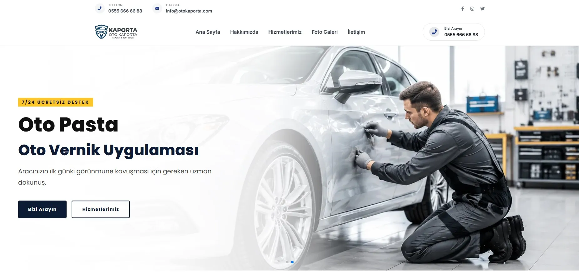 Oto Kaporta Sitesi - Hazır Web Sitesi Tasarımı